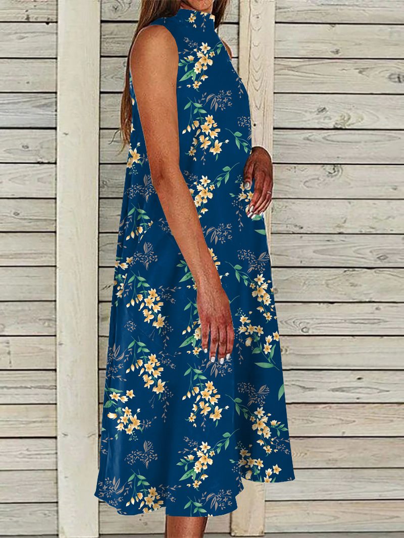 Bohemia Style Sleeveless Floral Woman Long Dress Maxi Dresses