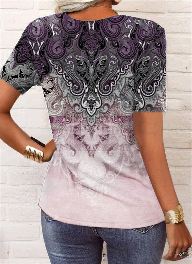 Women's short sleeve printed T-shirts