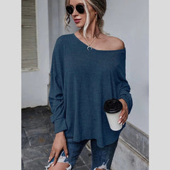 Casual Solid Color Loose Tie Back Drop Shoulder T-Shirts