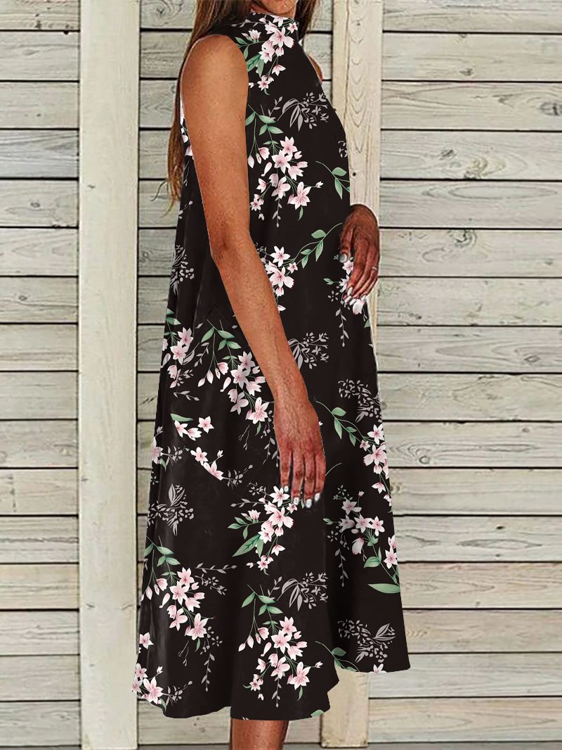 Bohemia Style Sleeveless Floral Woman Long Dress Maxi Dresses