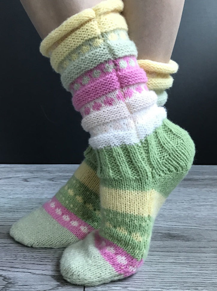 Woman Casual Warm Woolen Colorful knitted Socks