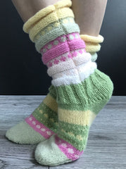 Woman Casual Warm Woolen Colorful knitted Socks