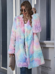 Women's Thermal Coat Plush Tie Dye Coats