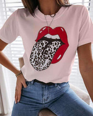 Fashion Print Short sleeve Round neck T-Shirts
