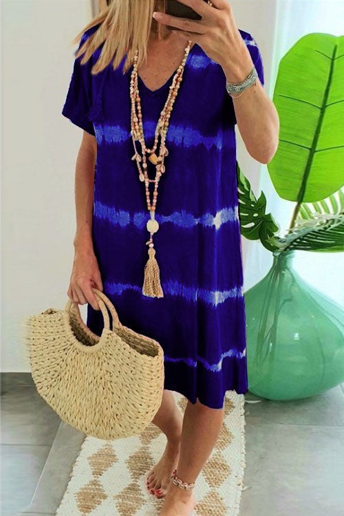 Vacation v neck women stripe fashion long dresses