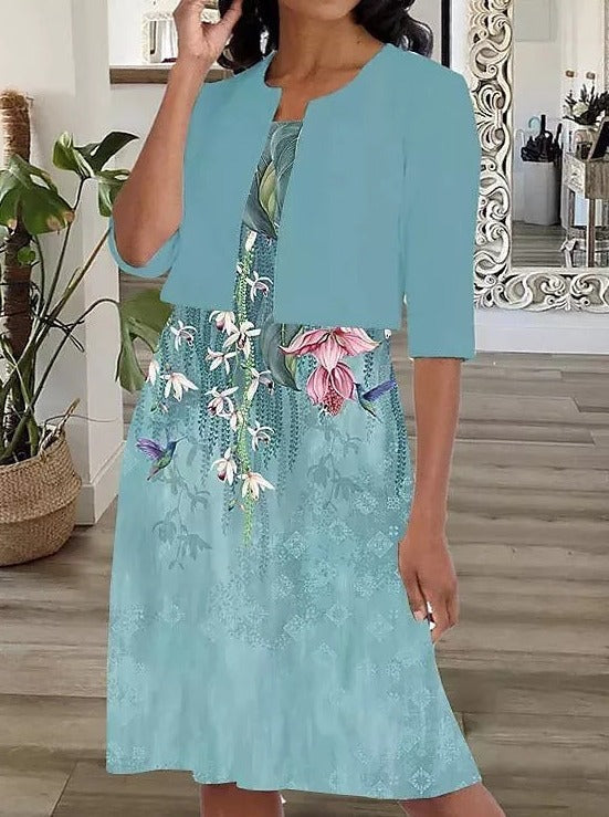 Wrap Loose Floral Elegant Two-Piece Set