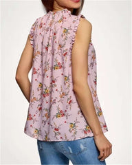 Casual Floral print Round neck Sleeveless T-Shirts