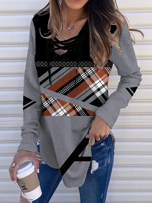 Printed Long Sleeve Rope Sweatshirts