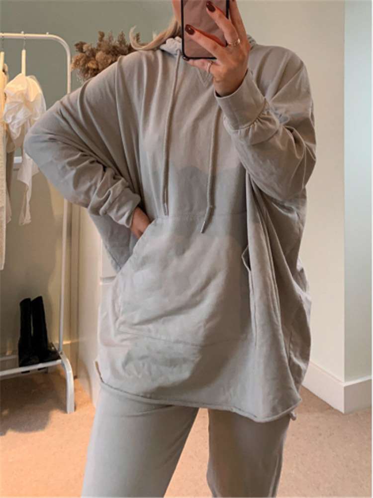 Casual Loose Pure Plus Long sleeve Hoodies Sweatshirts