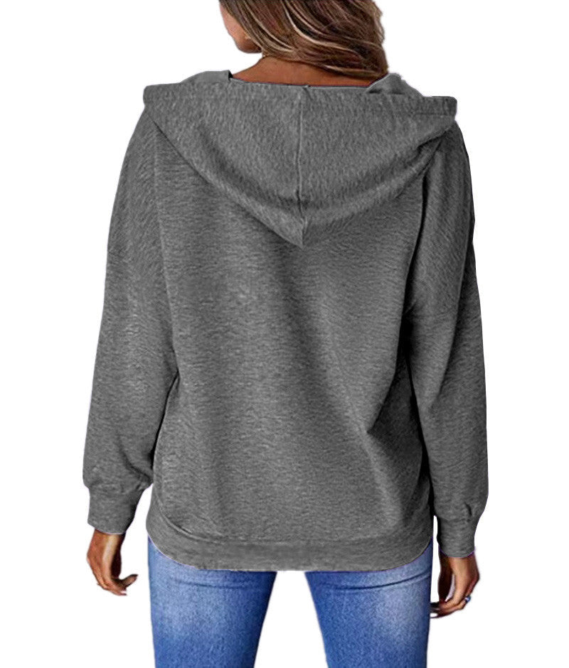 Butterfly Printed Pocket Hooded Loose Sweatshirts Hoodies