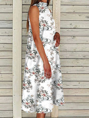 Bohemia Style Sleeveless Floral Woman Long Dress Maxi Dresses