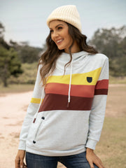 Casual daily hooded loose stitching women's hoodies