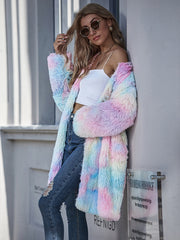 Women's Thermal Coat Plush Tie Dye Coats