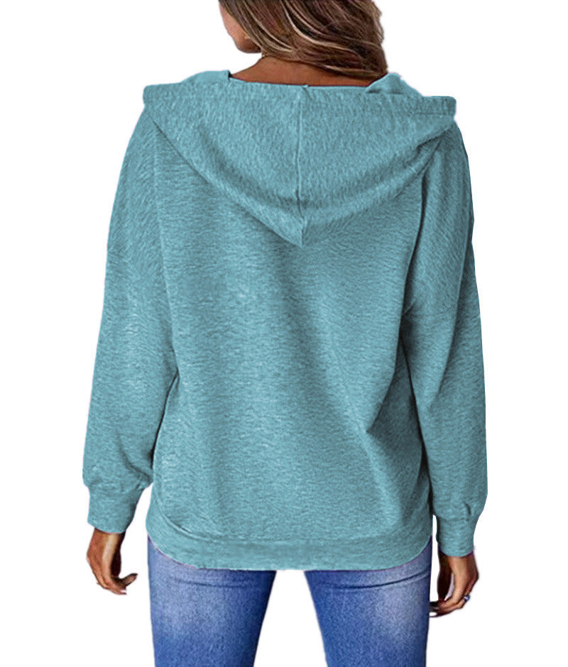 Butterfly Printed Pocket Hooded Loose Sweatshirts Hoodies