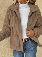 Women Autumn Casual Daily Loose Long Sleeve Plush Teddy Coats