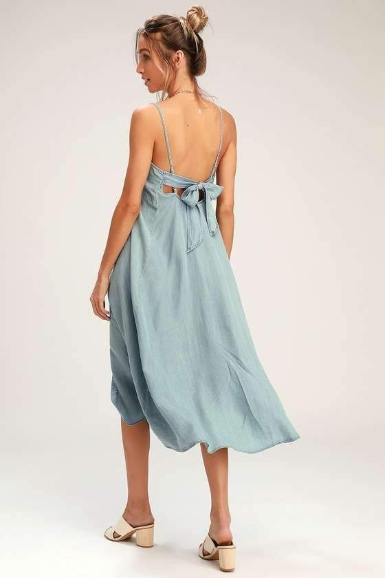 Fashion Jean Vest Bowknot Maxi Dresses