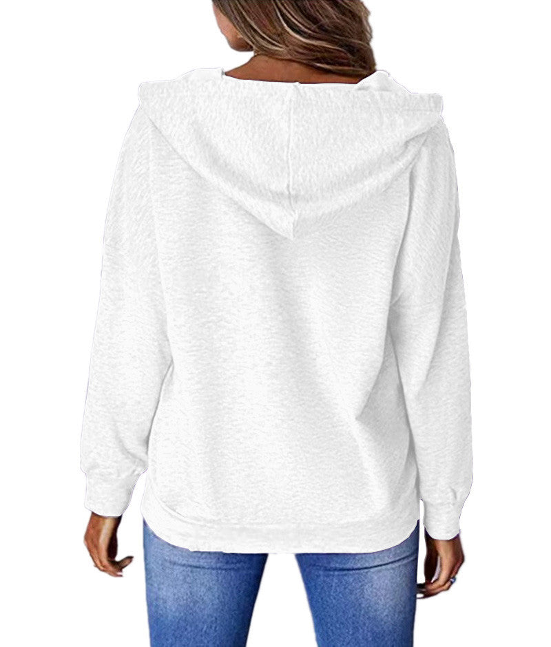 Butterfly Printed Pocket Hooded Loose Sweatshirts Hoodies