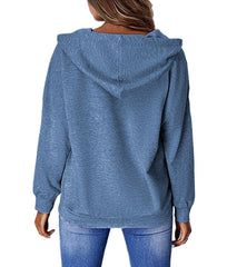Butterfly Printed Pocket Hooded Loose Sweatshirts Hoodies