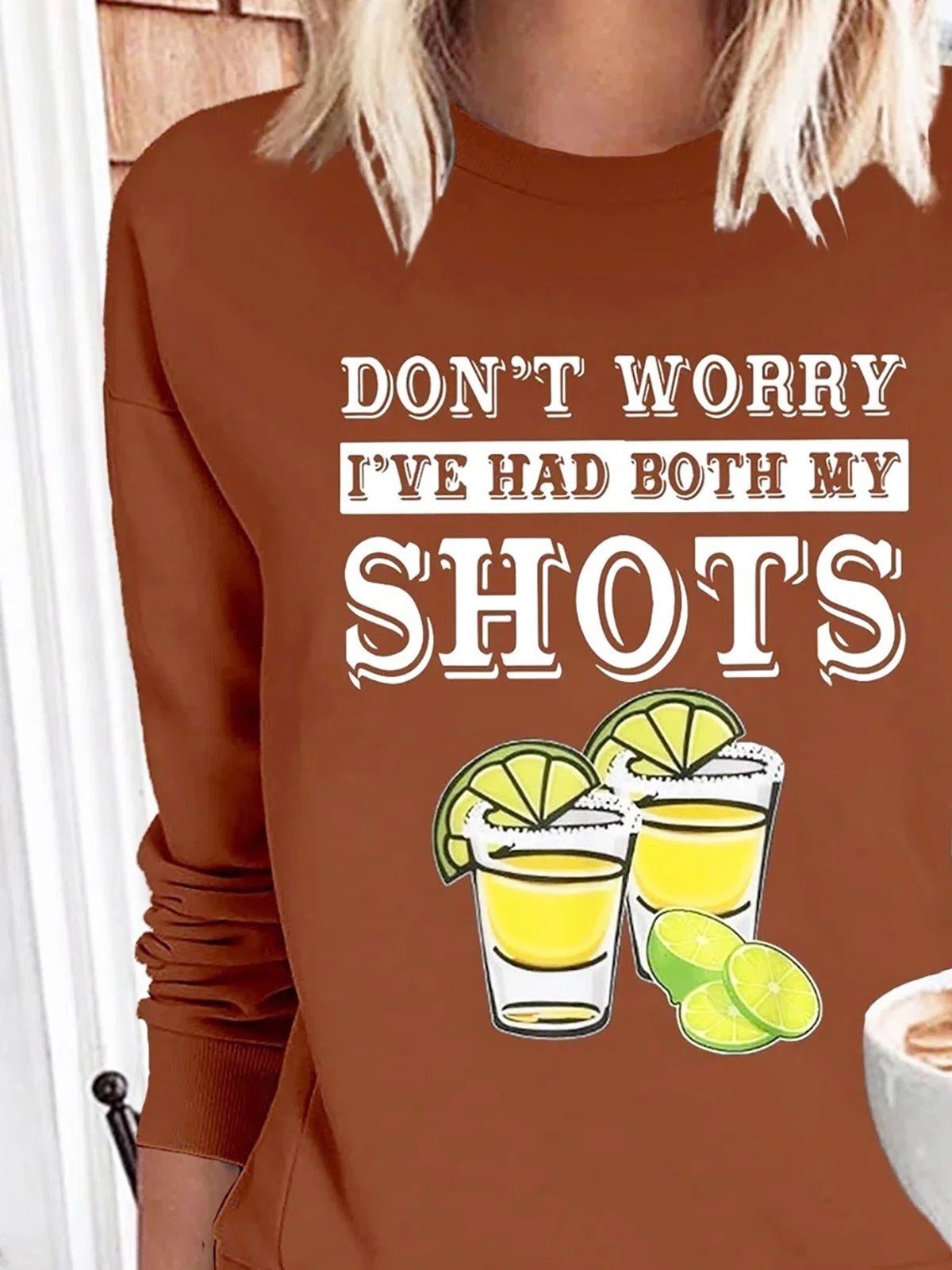 Round neck printed sports pullover women's sweatshirts tops
