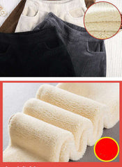 Plus velvet corduroy trousers thickened warm velvet loose pants women's pants