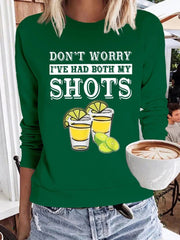 Round neck printed sports pullover women's sweatshirts tops
