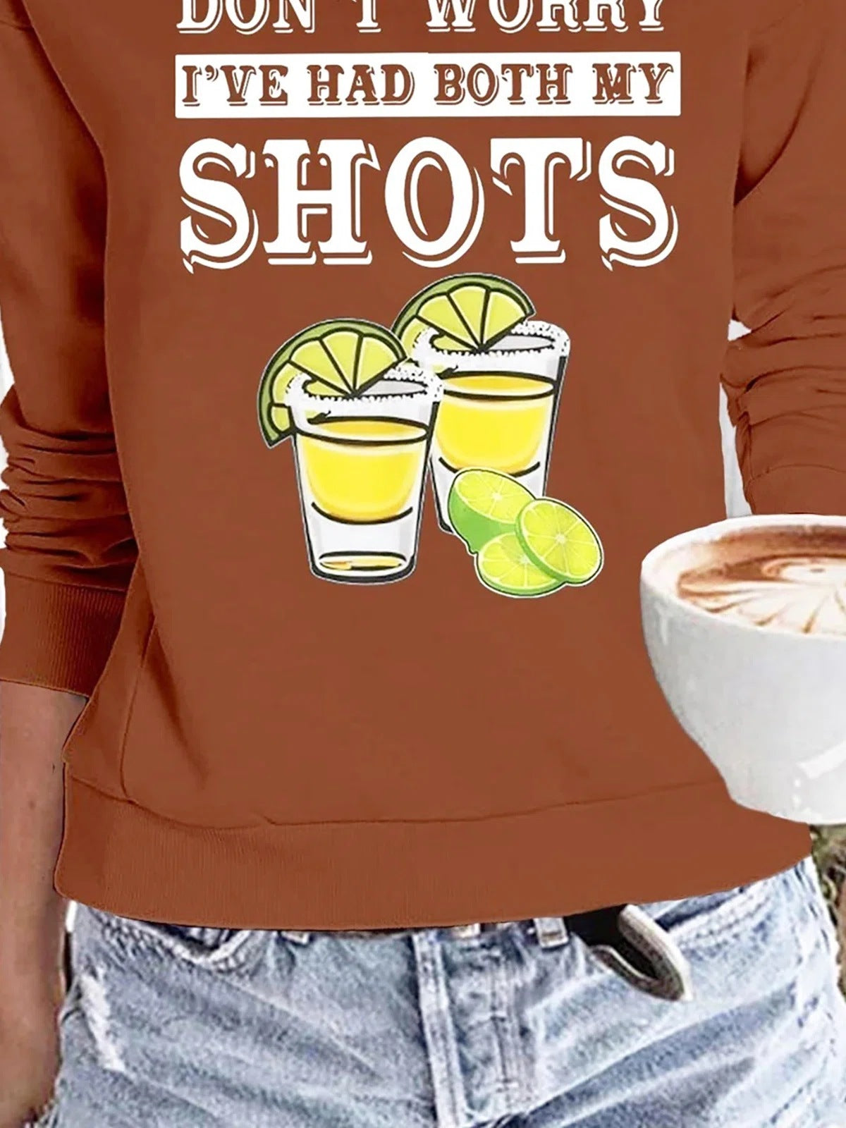 Round neck printed sports pullover women's sweatshirts tops