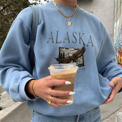 Casual daily women word printed plain long sleeve Sweatshirts