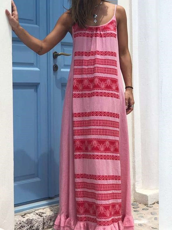 Casual Loose Round neck Sleeveless Vest Maxi Dresses