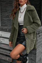 Casual loose single-breasted bubble plush coats