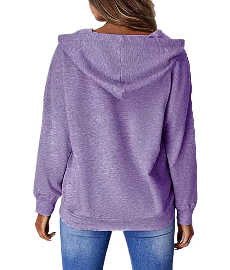 Butterfly Printed Pocket Hooded Loose Sweatshirts Hoodies