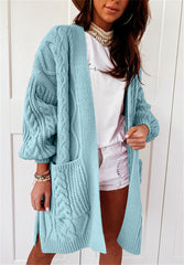 Chic warm soft knit Twist knit sweaters cardigans