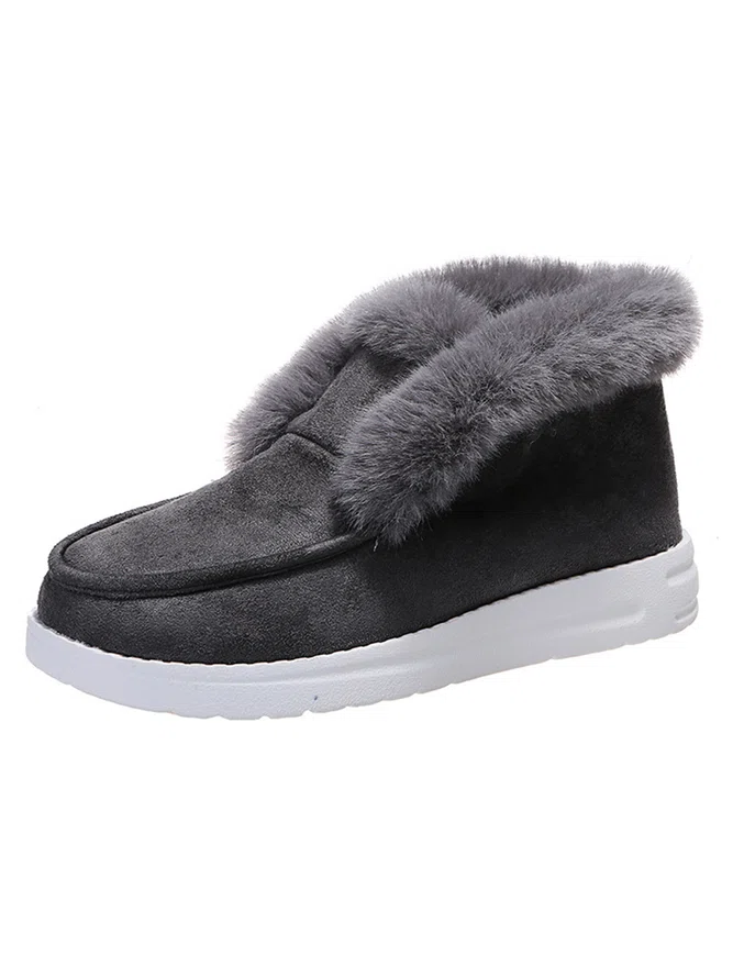 Plus Size Split Joint Furry Boots Warm Shoes (3 colors)