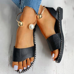 Pearl Buckle Simple Lady Sandals