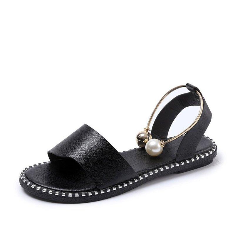 Pearl Buckle Simple Lady Sandals