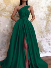 Women's Dresses One Shoulder Sleeveless Slit Dress