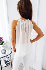 Fashion Casual Pure Round neck Sleeveless T-Shirts