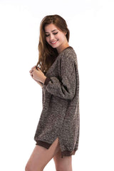 Fashion Round neck Long sleeve Irregular Sweaters