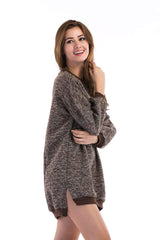 Fashion Round neck Long sleeve Irregular Sweaters