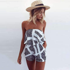 Loose Print Vest Jumpsuits