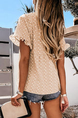 Ruffles V Neck Dolman Babydoll Top