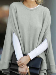 Cape Loose Crew Neck Tops