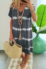 Vacation v neck women stripe fashion long dresses