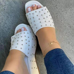 Vintage Fish Mouth Platform Studded Sandals