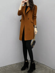 Shift Buttoned Casual Pockets Wool Blend Coat