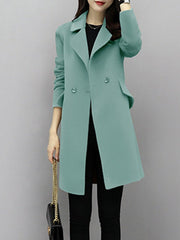 Shift Buttoned Casual Pockets Wool Blend Coat