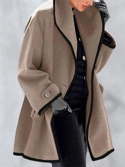 Casual Cotton Plain Outerwear