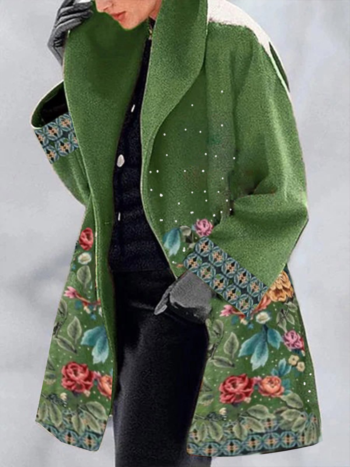 Printed Floral Casual Outerwear
