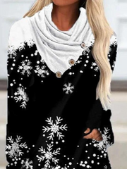 Christmas Snowman Casual High neck T-shirts