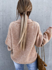 Casual Long Sleeve V-Neck Sweater