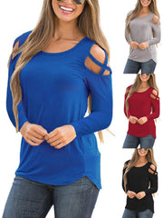 Fashion Pure Color Long-Sleeve Sweater